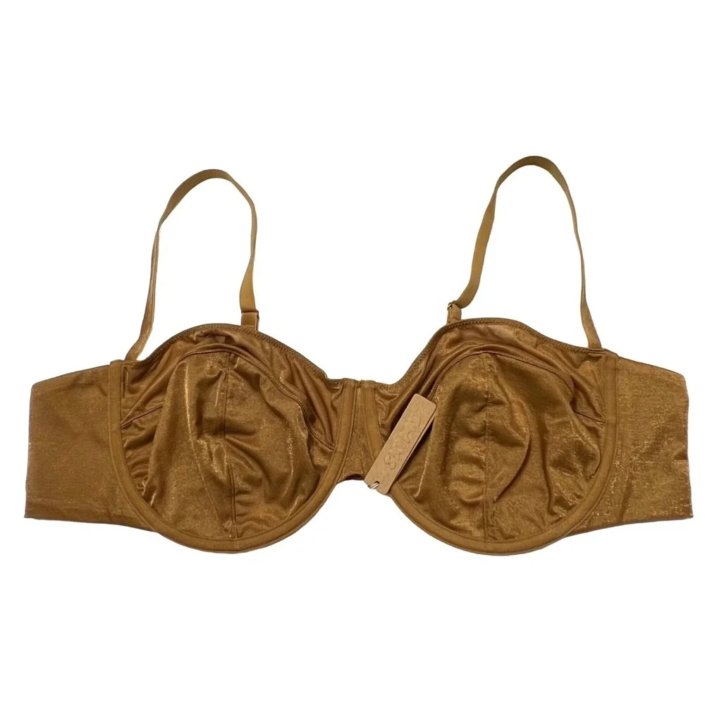 SKIMS Glissenette‎ Straight Neck Underwire Bra Chai 44C - Picture 2 of 9